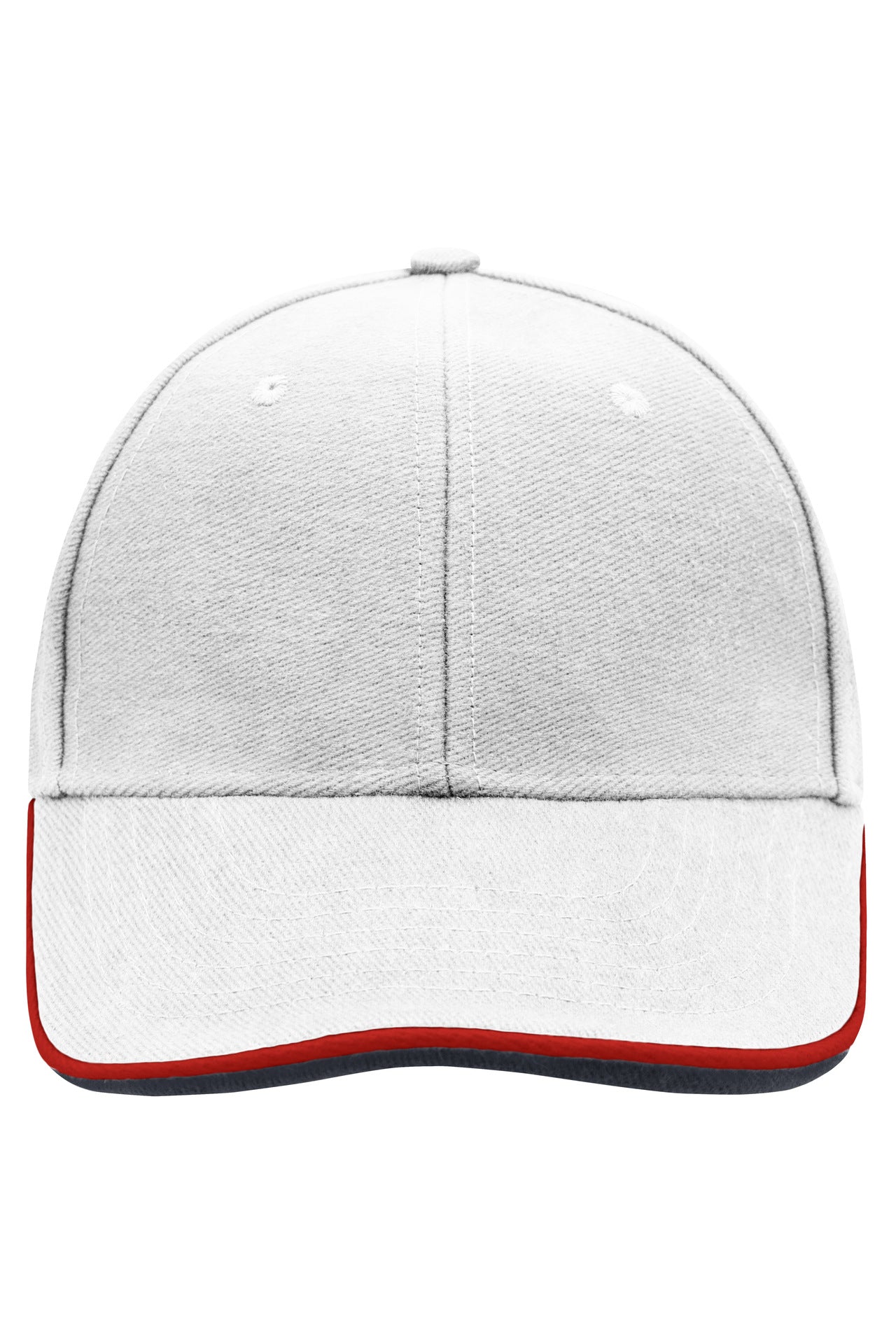 James & Nicholson Doppeldandwich Cap white/red/navy