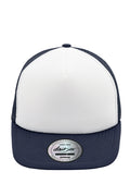 James & Nicholson Panel Cap Flat Peak white/navy