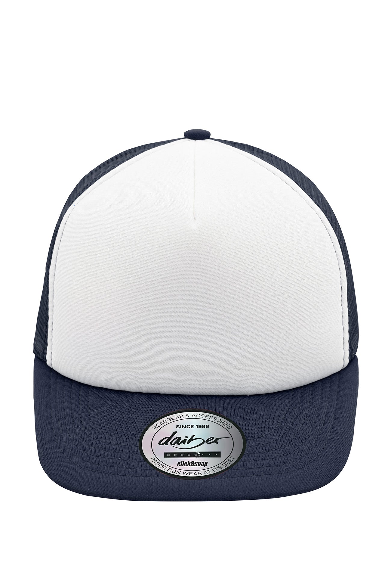 James & Nicholson Panel Cap Flat Peak white/navy