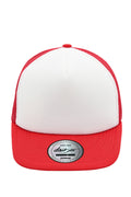 James & Nicholson Panel Cap Flat Peak white/red