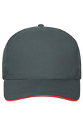 James & Nicholson Cap mit ungebürsteter Oberfläche graphite/red