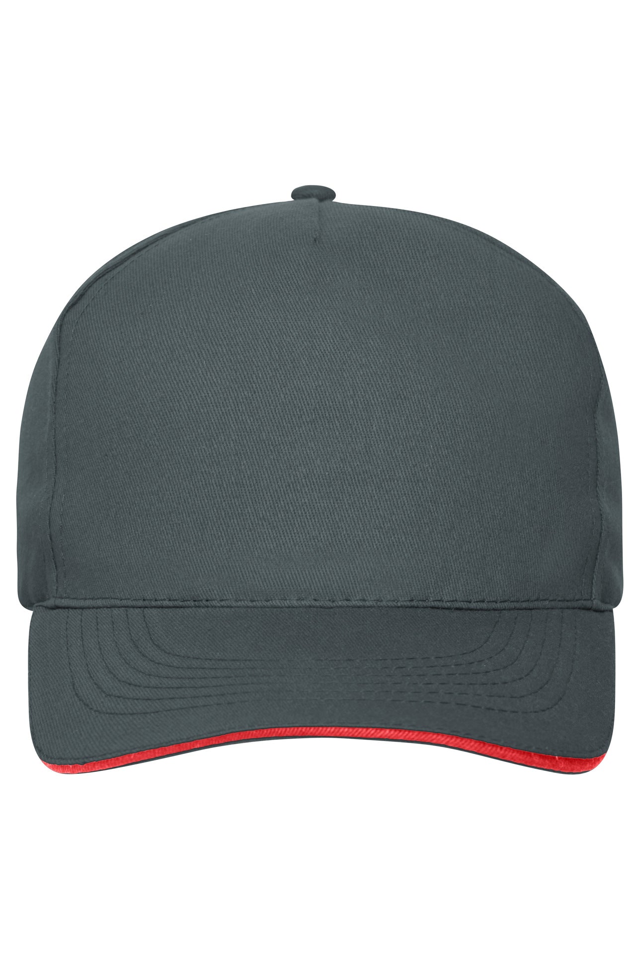 James & Nicholson Cap mit ungebürsteter Oberfläche graphite/red