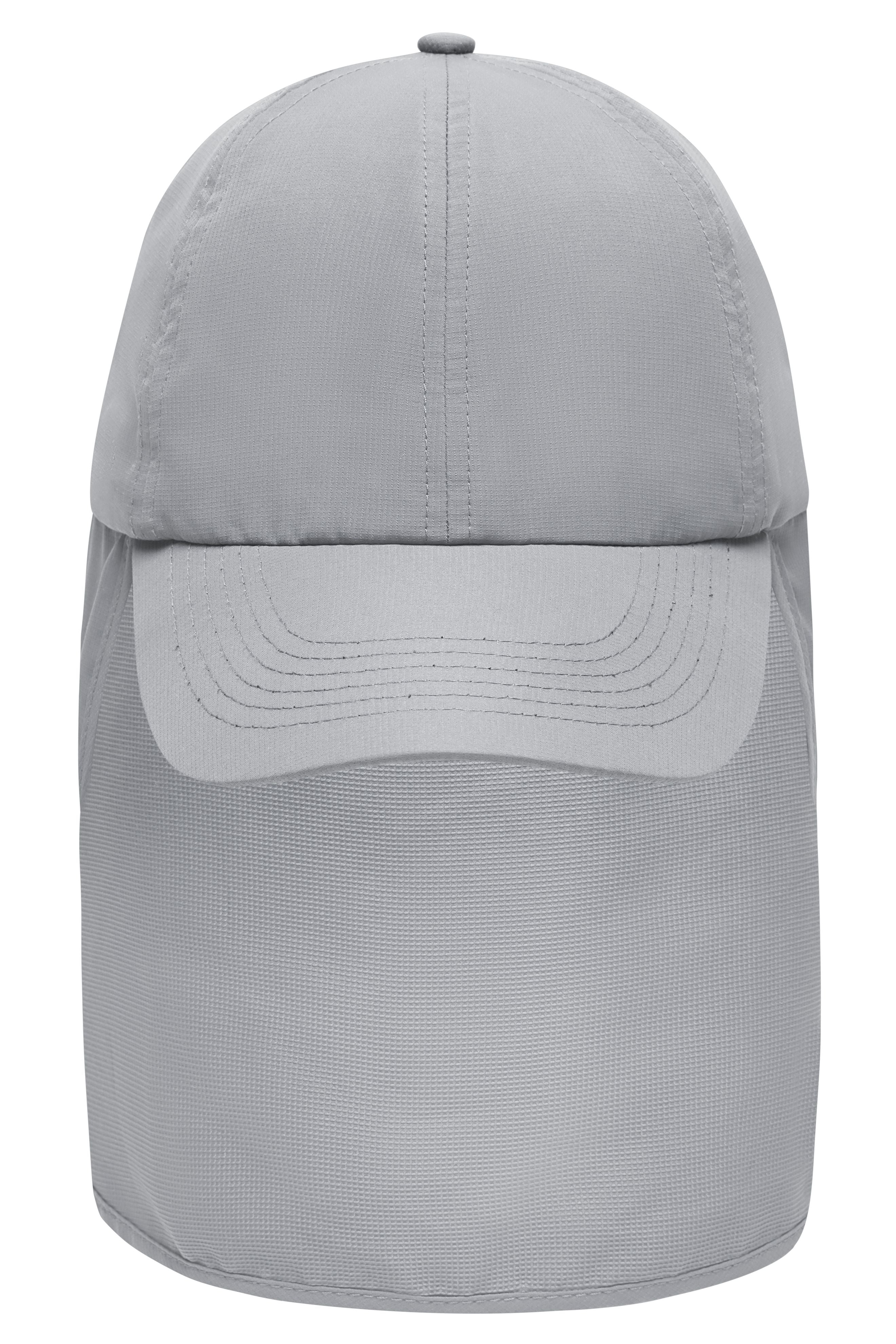 James & Nicholson Cap mit extra langem Nackenschutz grey