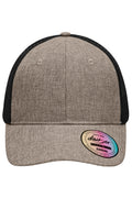 James & Nicholson Mesh Cap in moderner Mélange-Optik brown-melange/black
