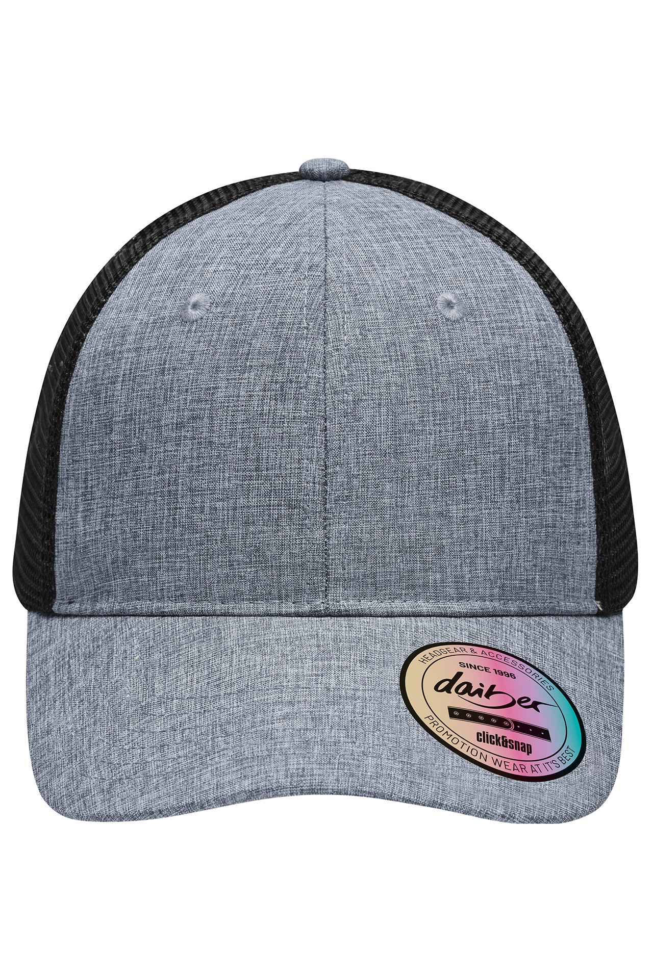 James & Nicholson Mesh Cap in moderner Mélange-Optik grey-melange/black