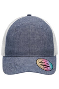 James & Nicholson Mesh Cap in moderner Mélange-Optik navy-melange/white
