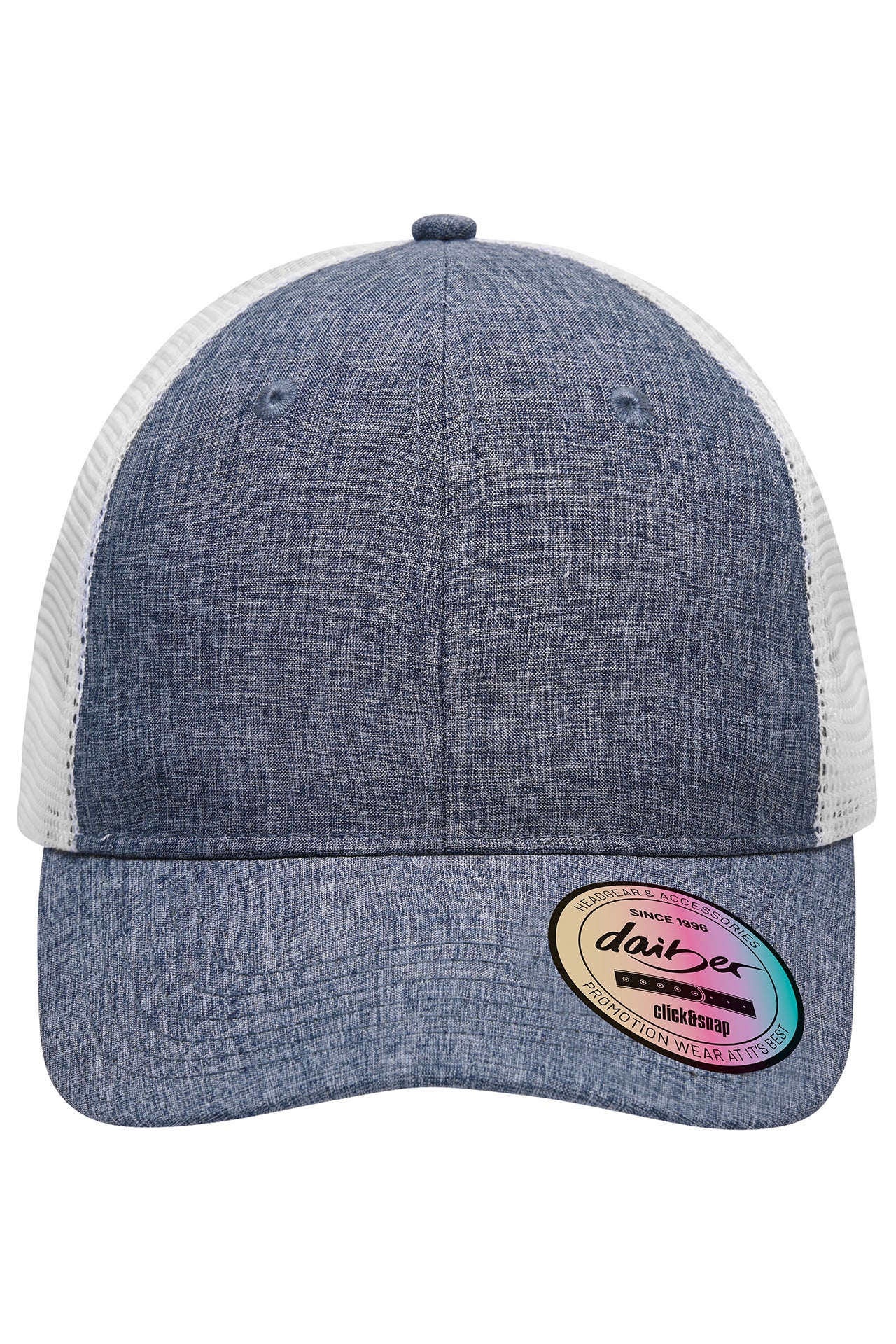 James & Nicholson Mesh Cap in moderner Mélange-Optik navy-melange/white