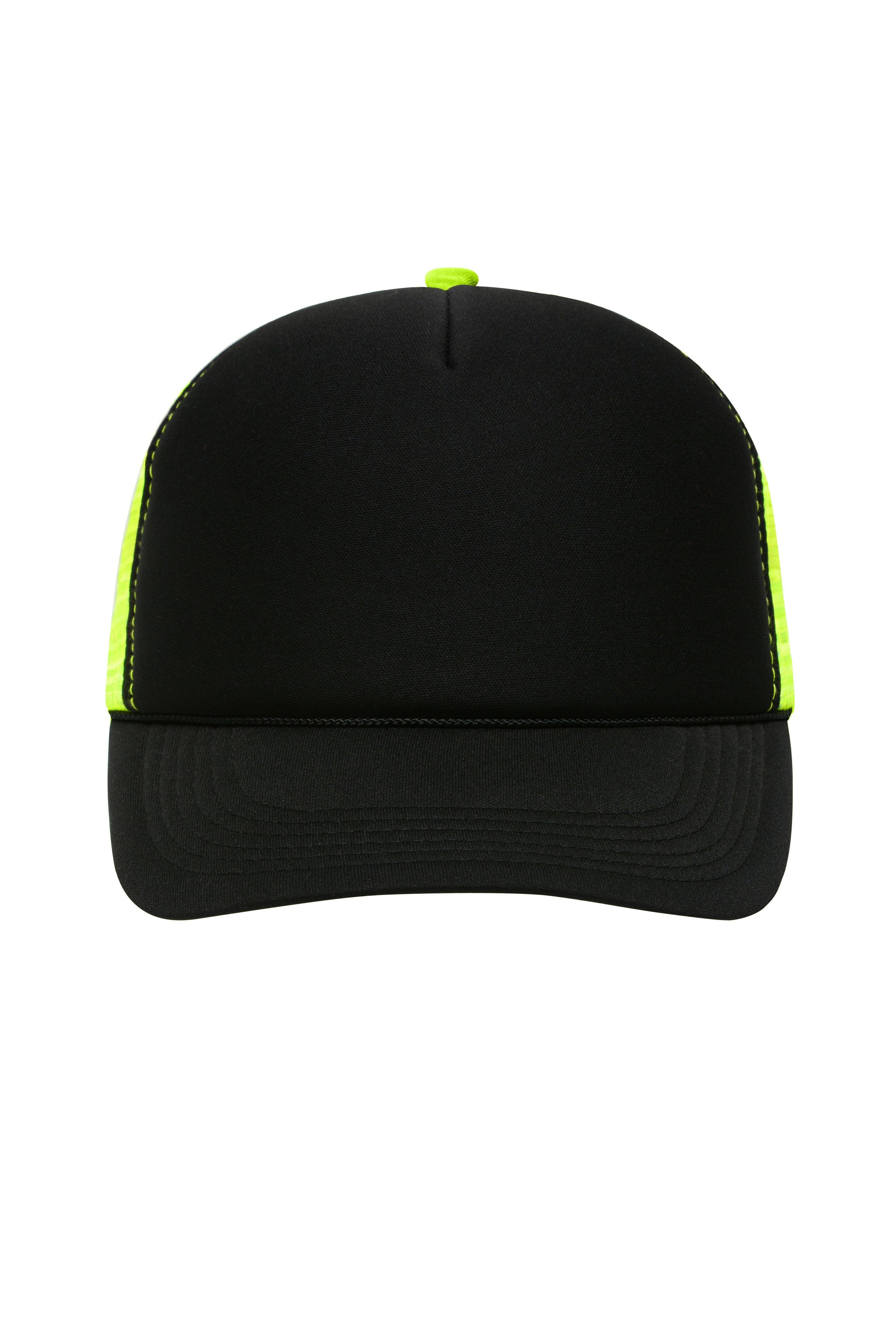 James & Nicholson Retro Mesh Cap black/neon-yellow