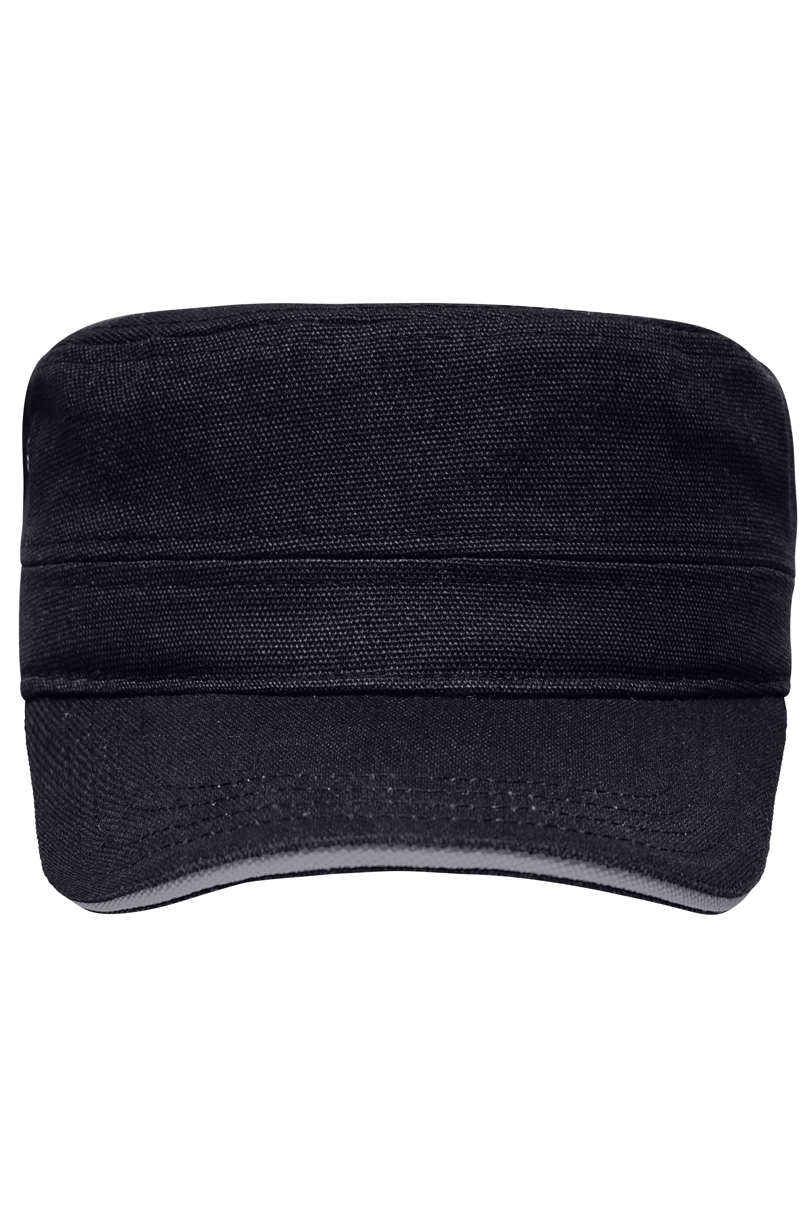 James & Nicholson Cap in Military-Stil black/dark-grey