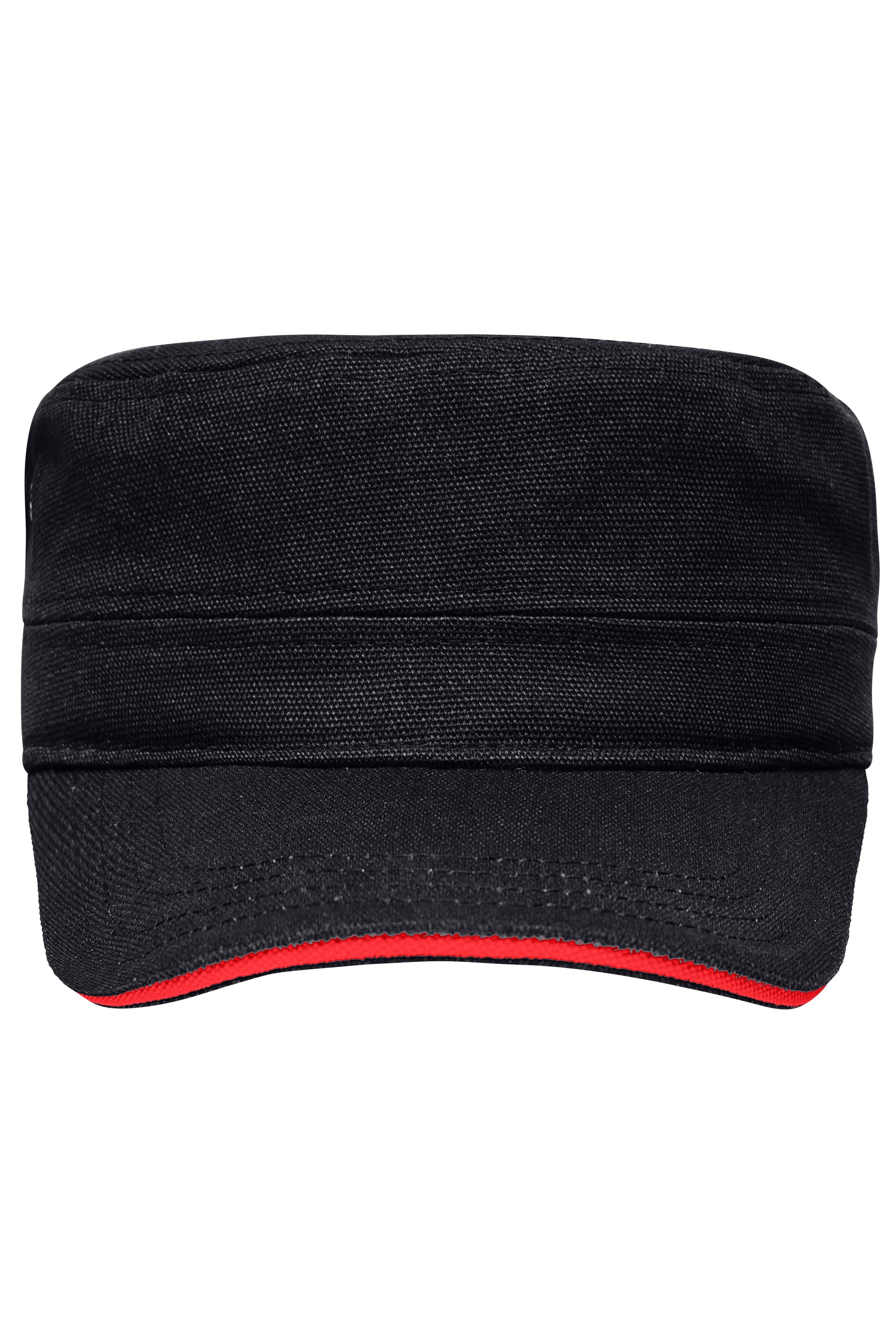James & Nicholson Cap in Military-Stil black/red