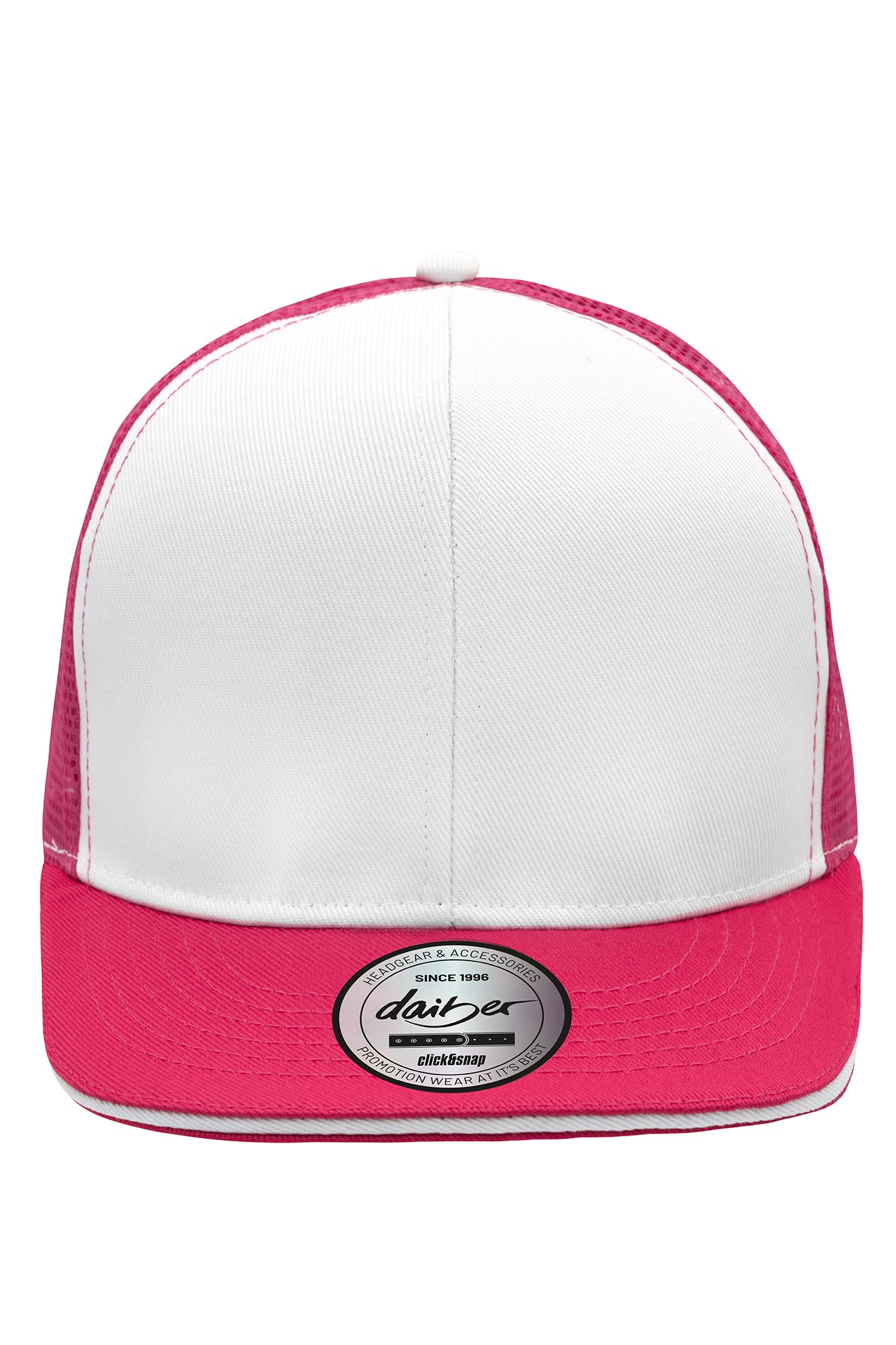 James & Nicholson Stylische Mesh Cap white/magenta
