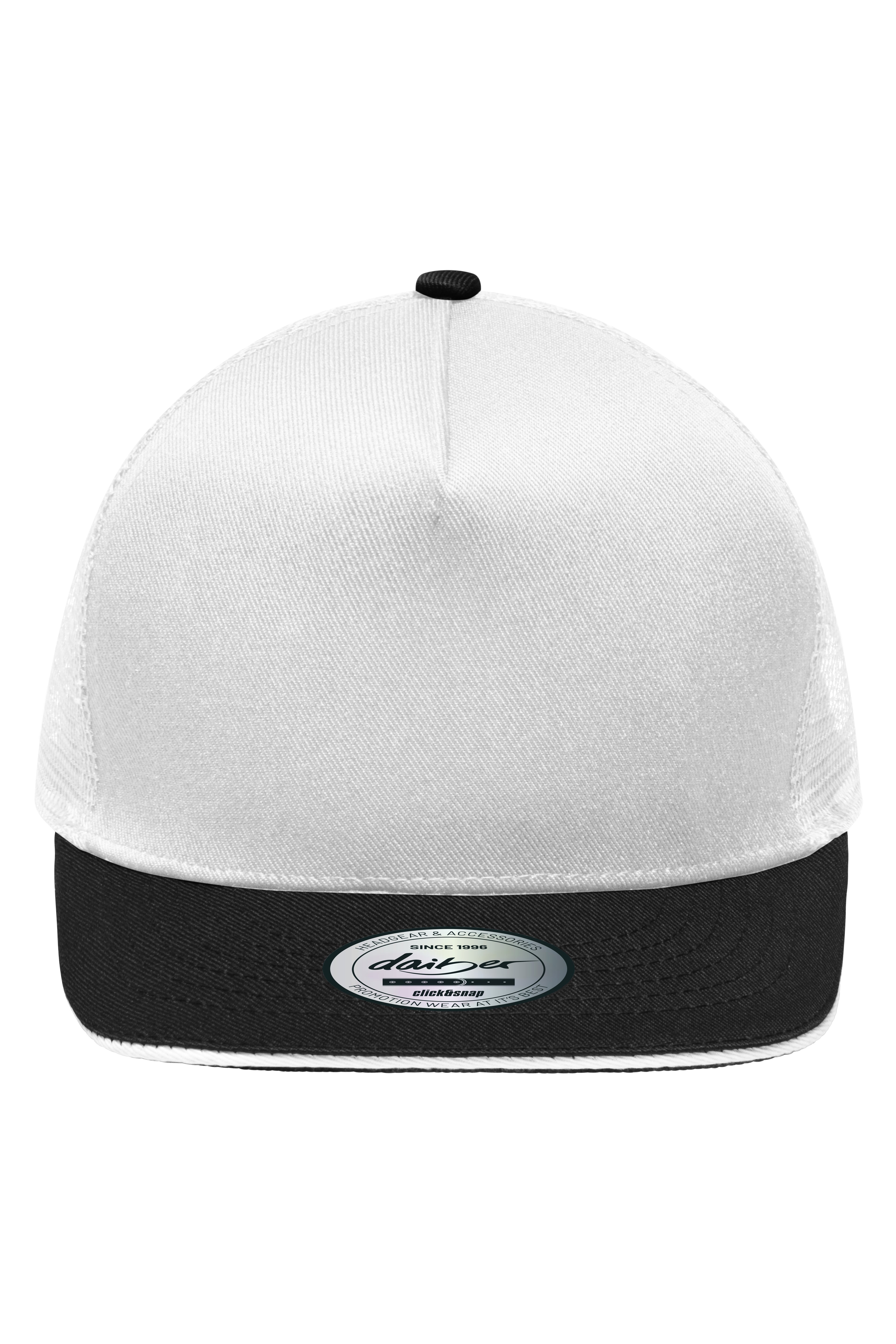 James & Nicholson Stylische Mesh Cap white/black