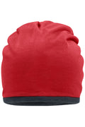James & Nicholson Fleece Mütze red/carbon