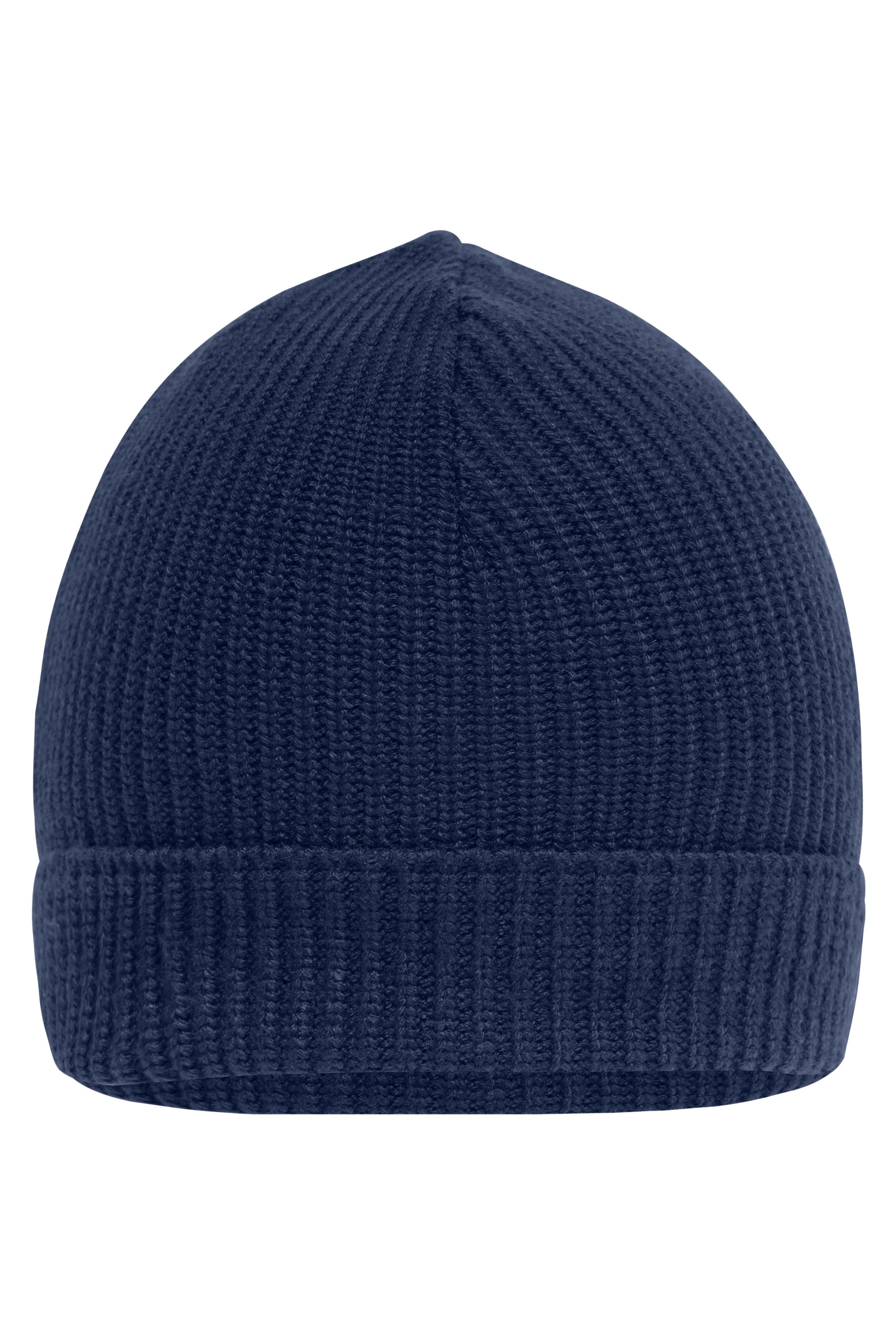 James & Nicholson Strickmütze aus recyceltem Polyester navy