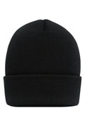 James & Nicholson Klassische Strickmütze mit extra breitem Umschlag black