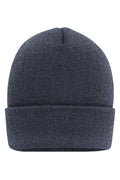 James & Nicholson Klassische Strickmütze mit extra breitem Umschlag grey-melange