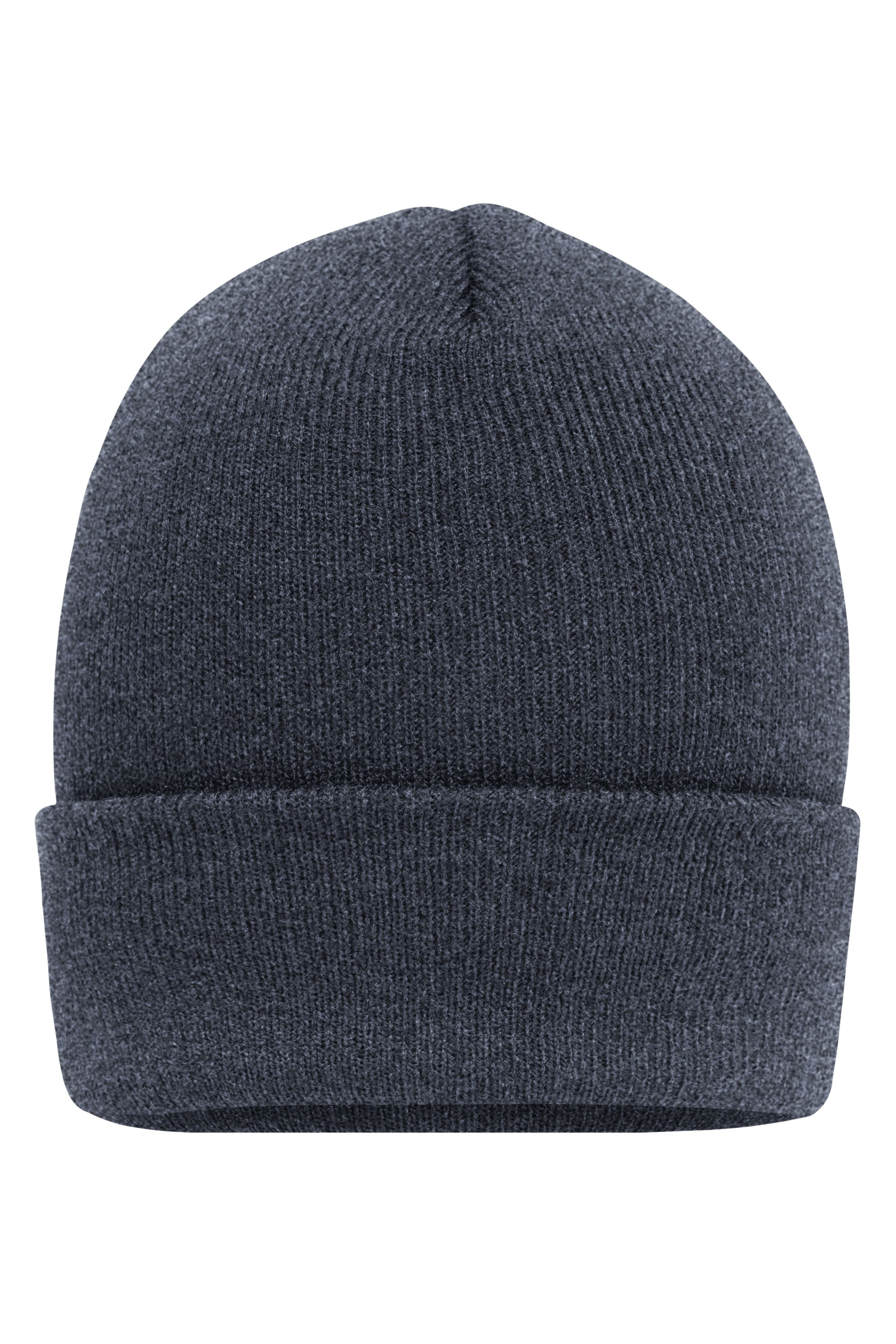 James & Nicholson Klassische Strickmütze mit extra breitem Umschlag grey-melange