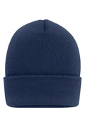 James & Nicholson Klassische Strickmütze mit extra breitem Umschlag navy