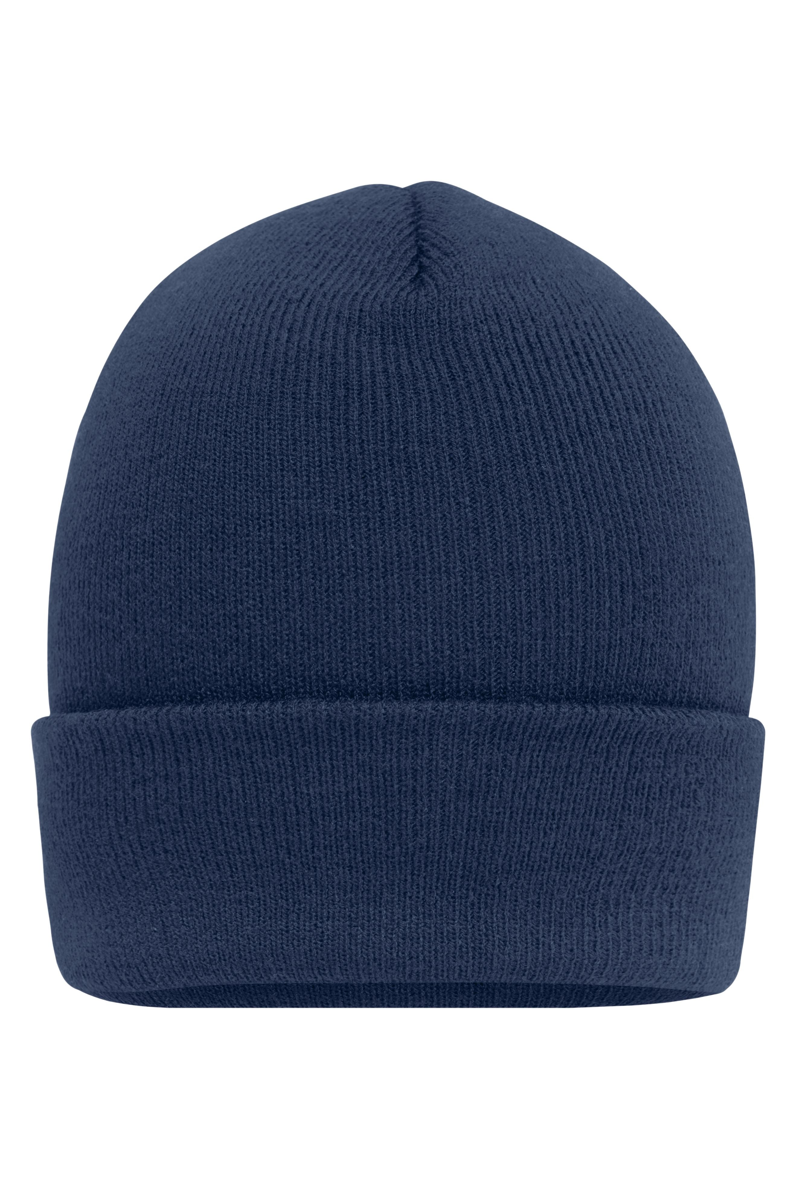 James & Nicholson Klassische Strickmütze mit extra breitem Umschlag navy