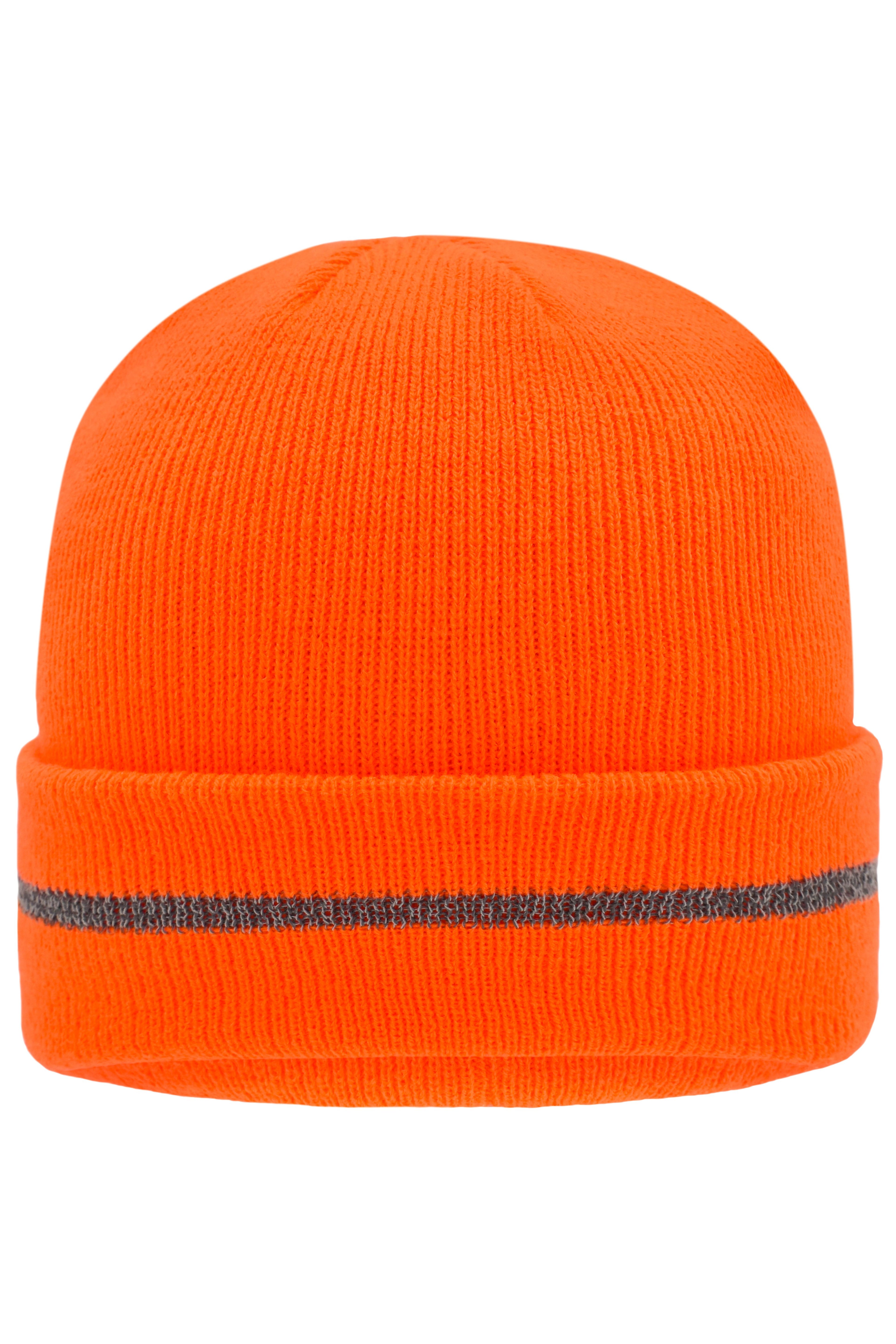 James & Nicholson Mütze mit reflektierendem Streifen bright-orange/silver