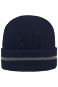 James & Nicholson Mütze mit reflektierendem Streifen navy/silver