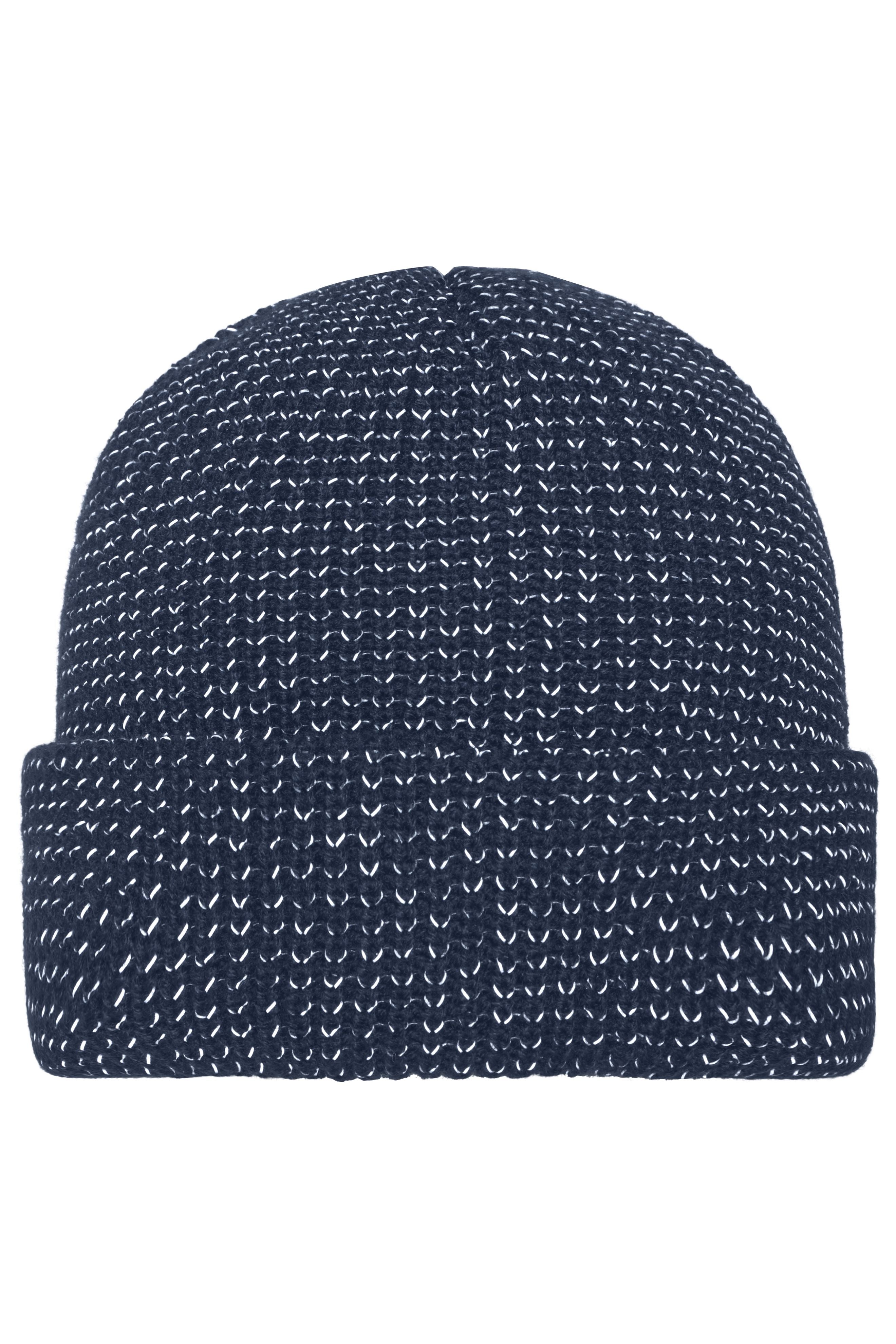 James & Nicholson Winter Beanie mit reflektierenden Akzenten navy