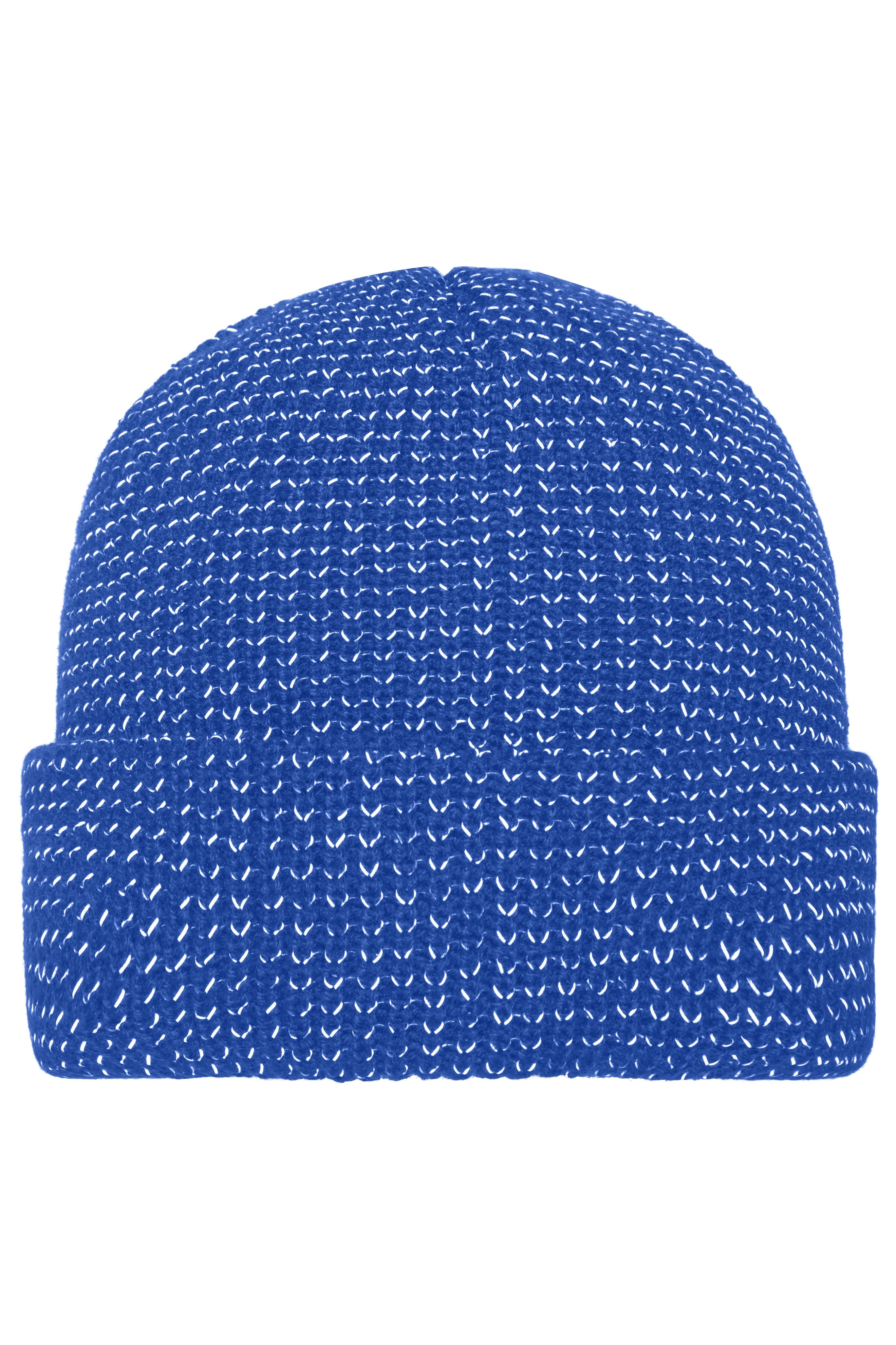 James & Nicholson Winter Beanie mit reflektierenden Akzenten royal