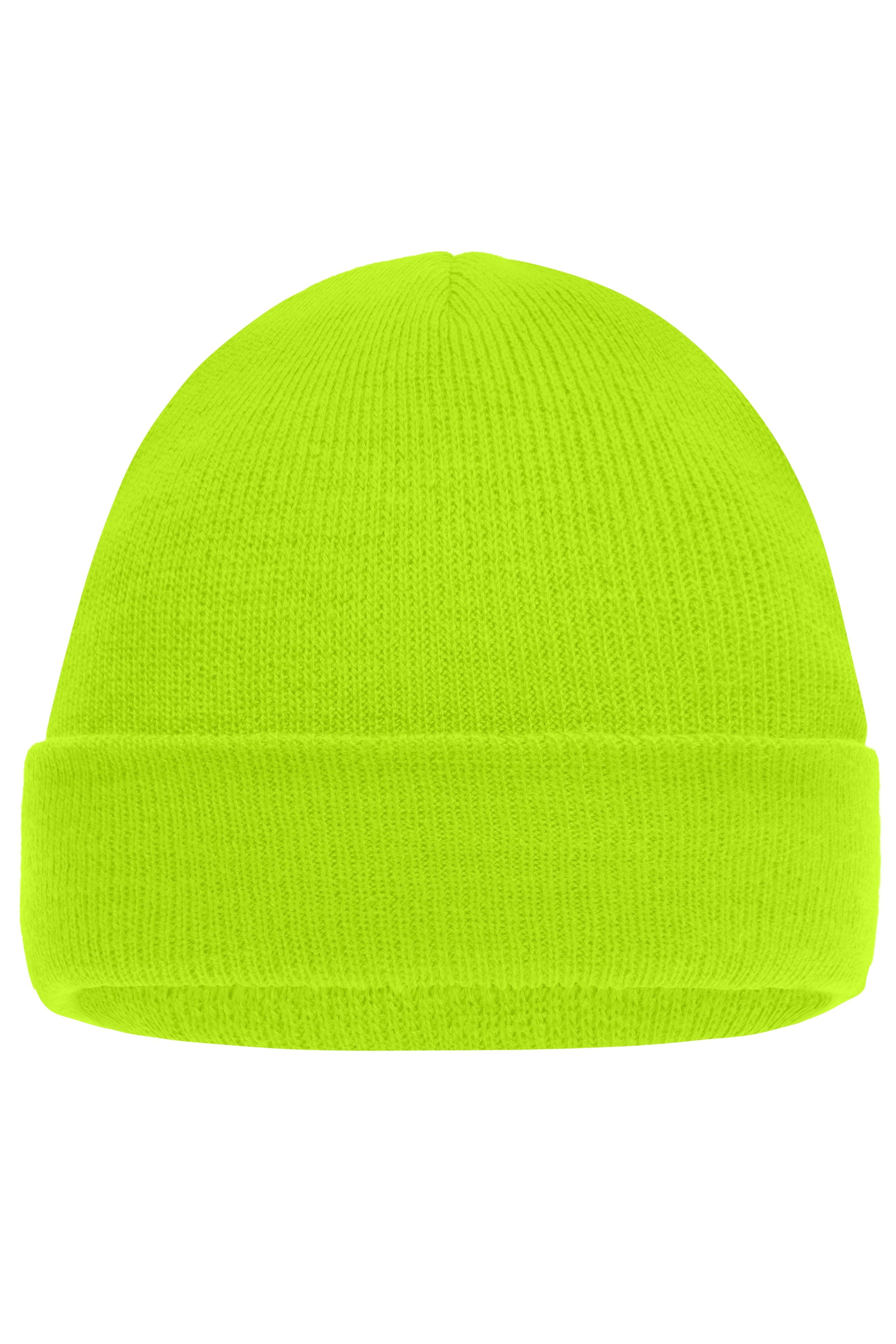 James & Nicholson Klassische Kinder Strickmütze neon-yellow
