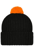 James & Nicholson Trendige Bommelmütze black/orange