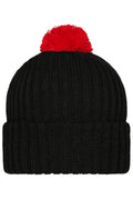 James & Nicholson Trendige Bommelmütze black/red