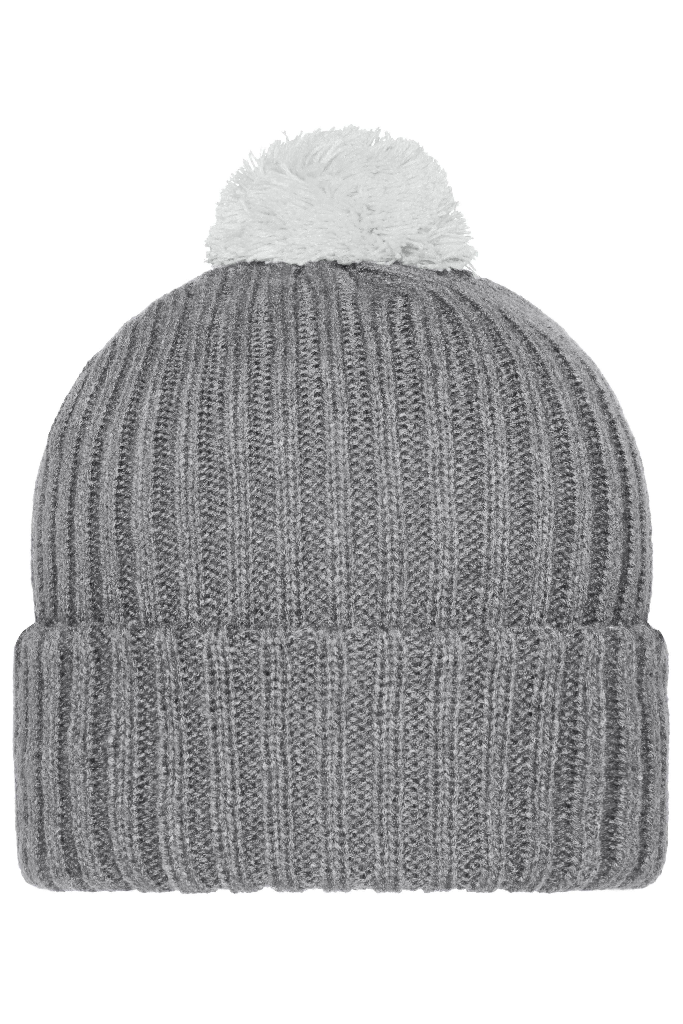 James & Nicholson Trendige Bommelmütze dark-grey/light-grey