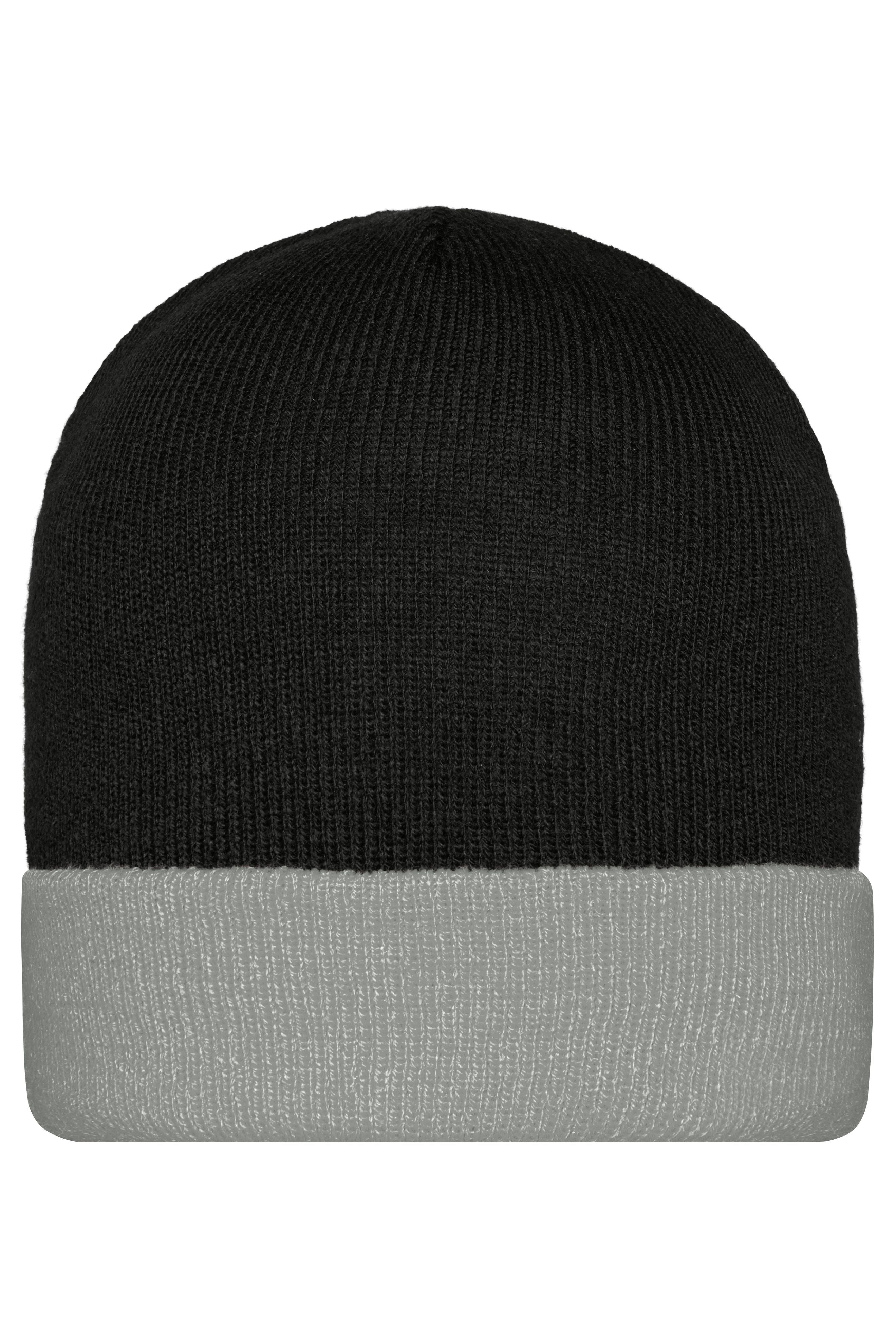 James & Nicholson Klassische Strickmütze black/grey