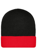 James & Nicholson Klassische Strickmütze black/red