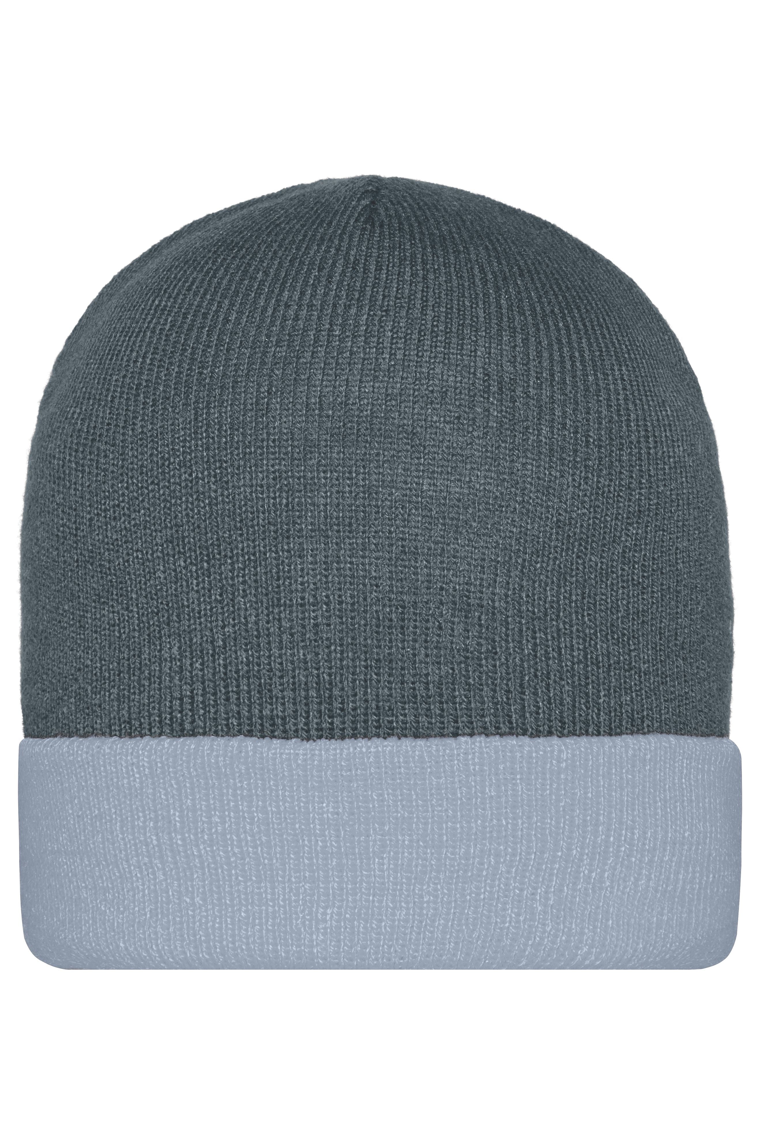 James & Nicholson Klassische Strickmütze dark-grey/light-grey