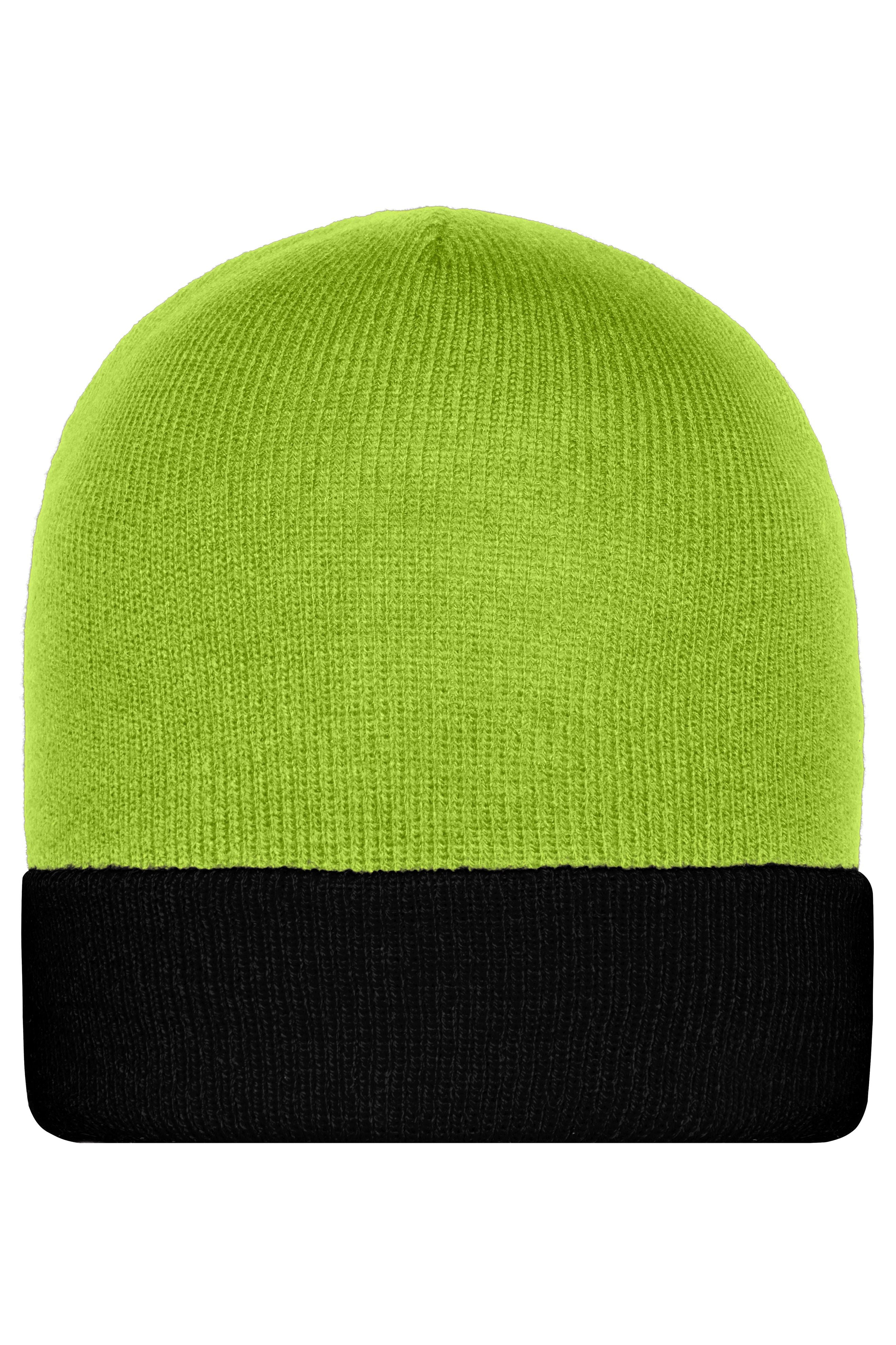 James & Nicholson Klassische Strickmütze lime-green/black
