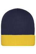 James & Nicholson Klassische Strickmütze navy/gold-yellow