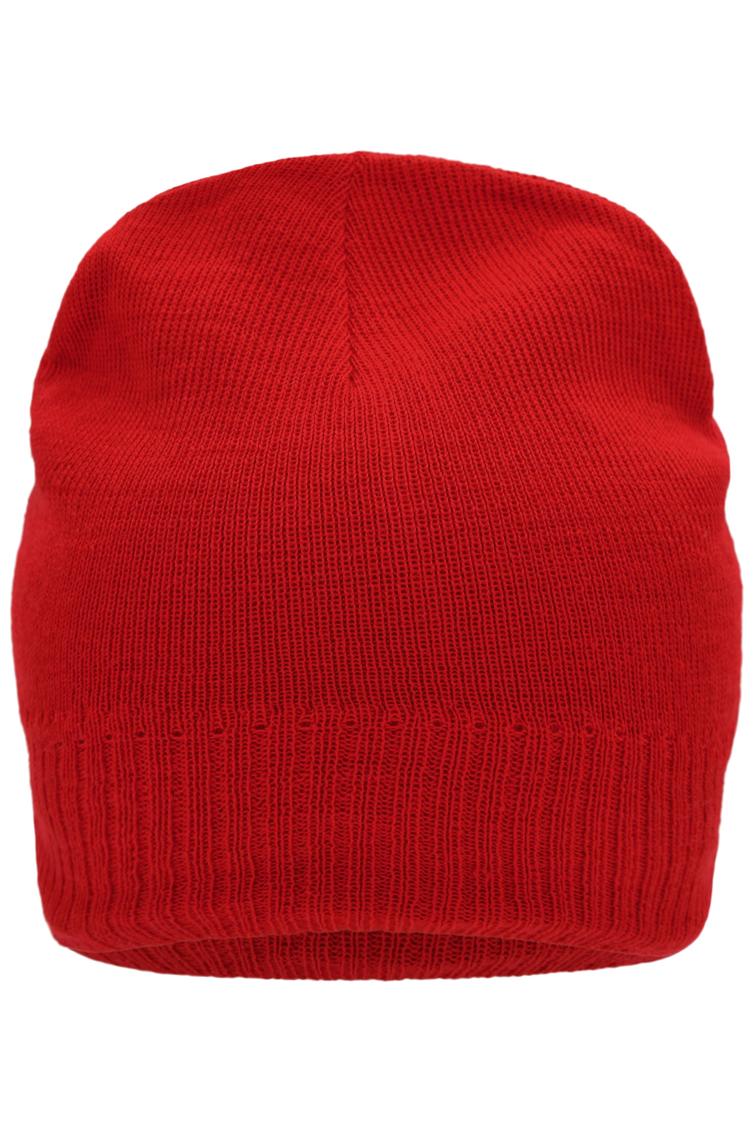 James & Nicholson Strickmütze mit Fleece Einsatz red