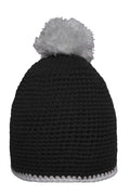 James & Nicholson Häkelmütze mit Pompon black/light-grey