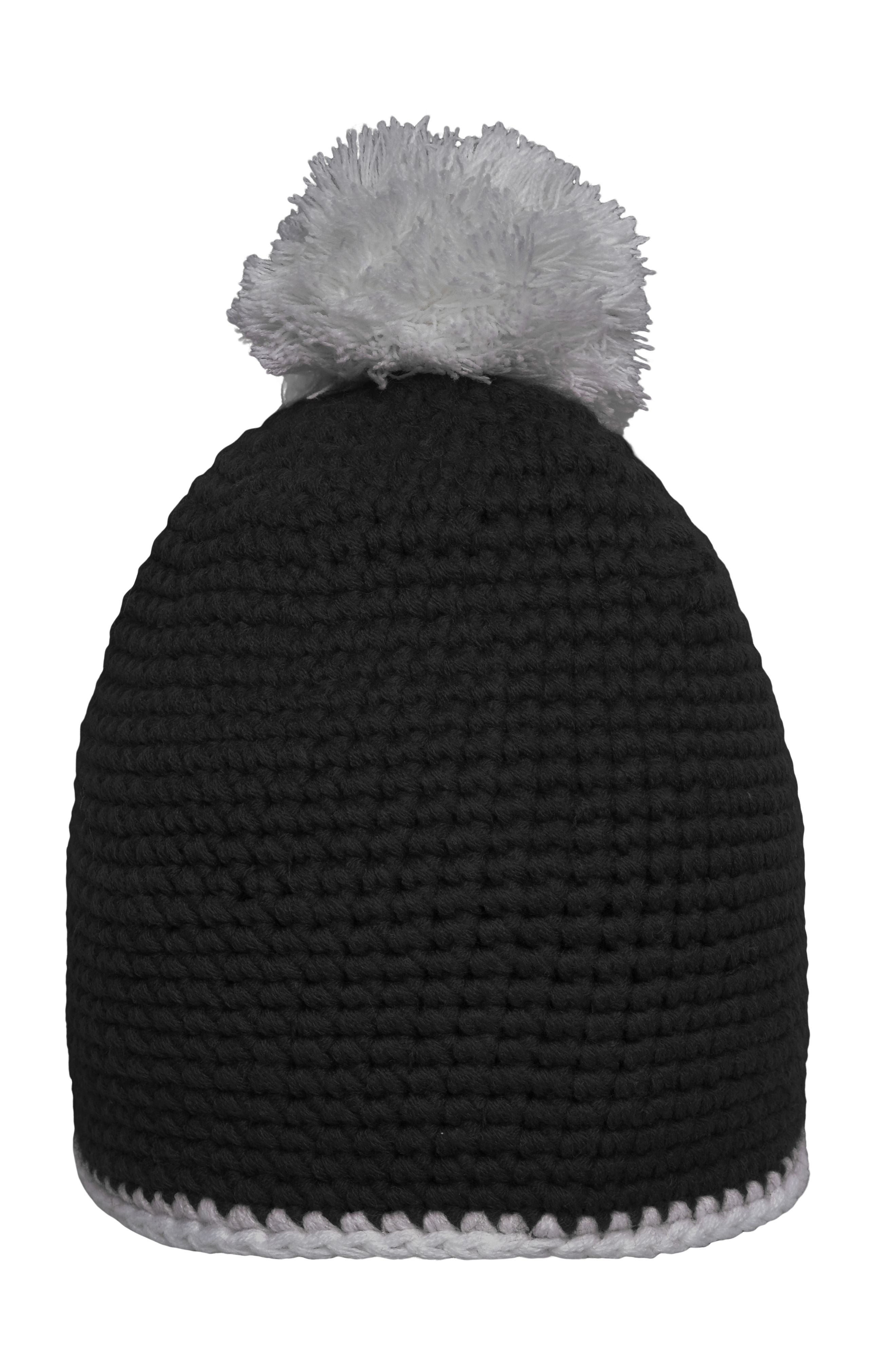 James & Nicholson Häkelmütze mit Pompon black/light-grey