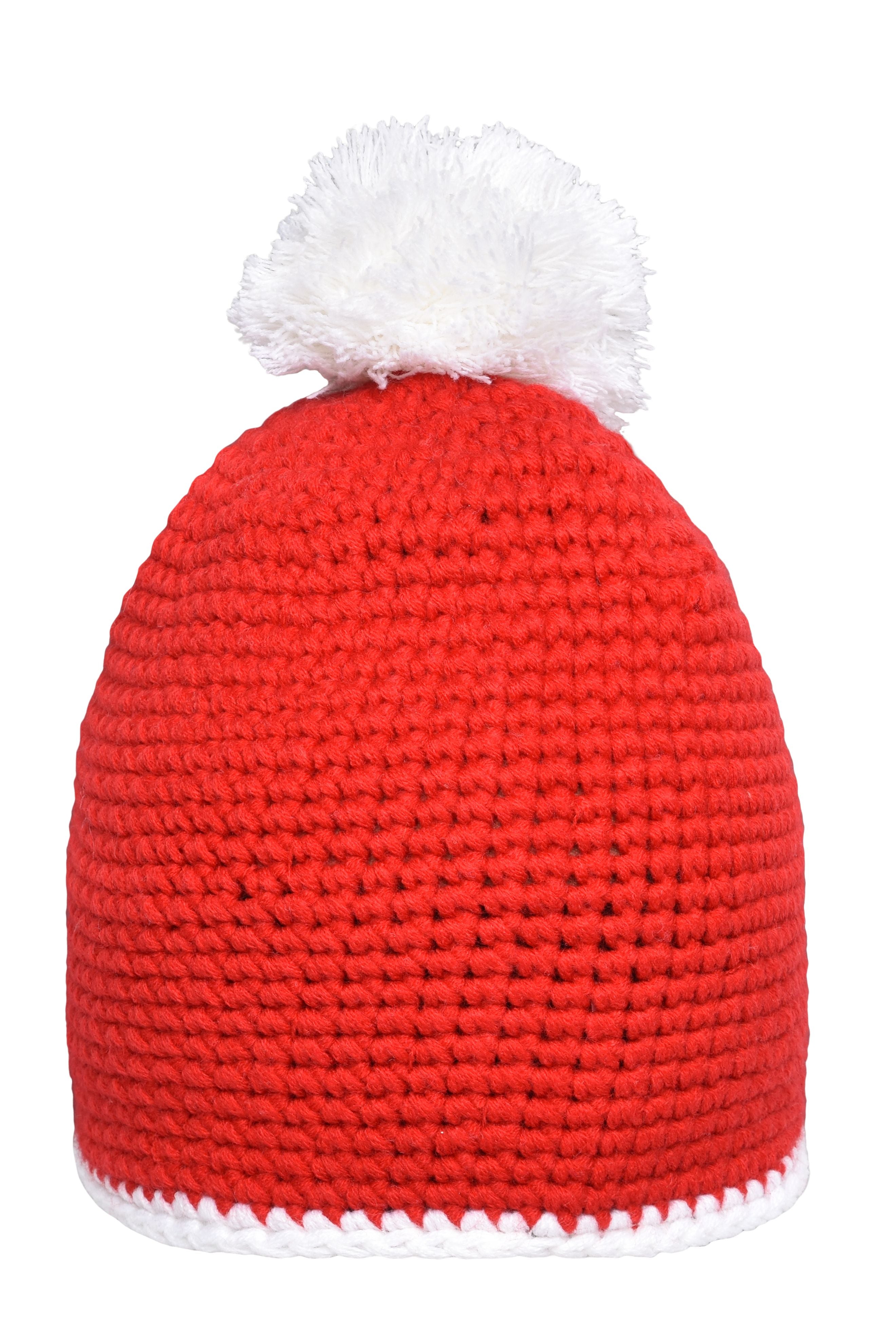 James & Nicholson Häkelmütze mit Pompon red/white
