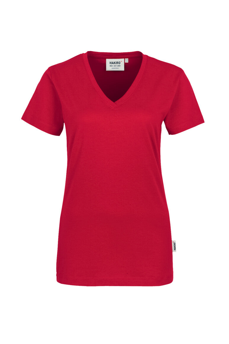 HAKRO Damen V-Shirt Classic rot