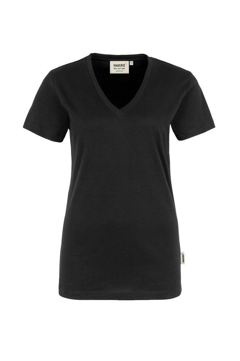 HAKRO Damen V-Shirt Classic schwarz