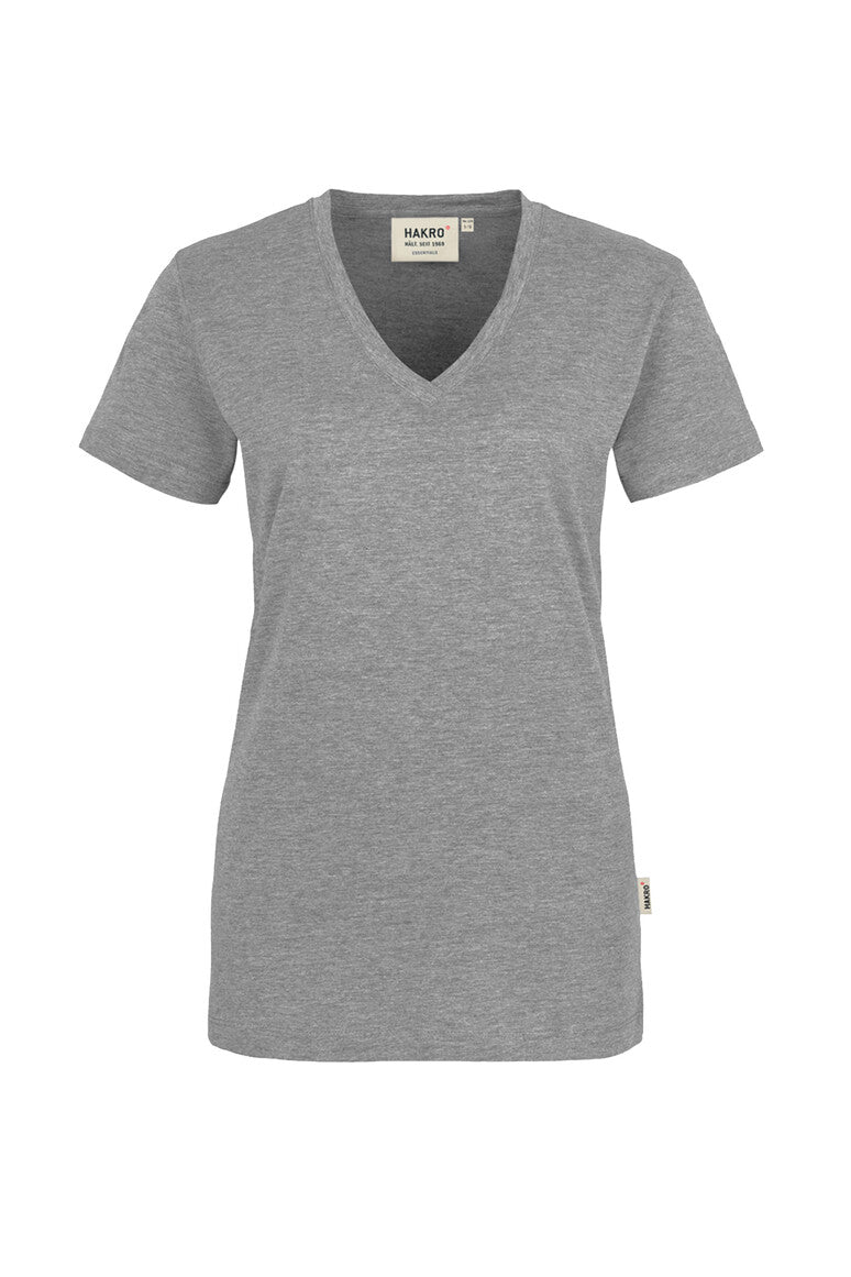 HAKRO Damen V-Shirt Classic grau meliert
