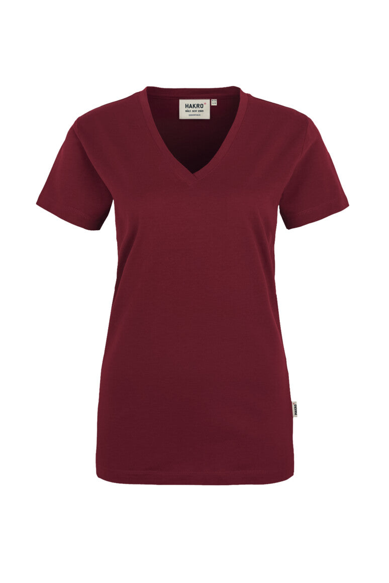 HAKRO Damen V-Shirt Classic weinrot
