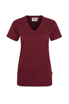 HAKRO Damen V-Shirt Classic weinrot