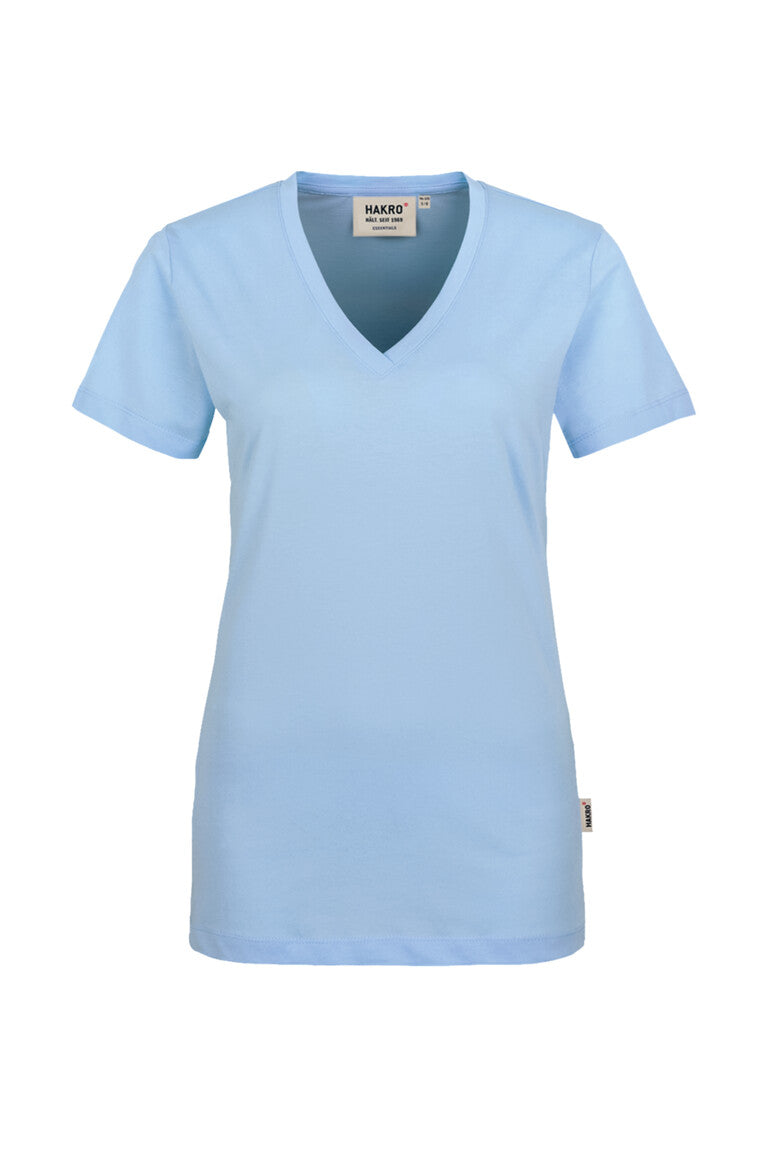 HAKRO Damen V-Shirt Classic eisblau