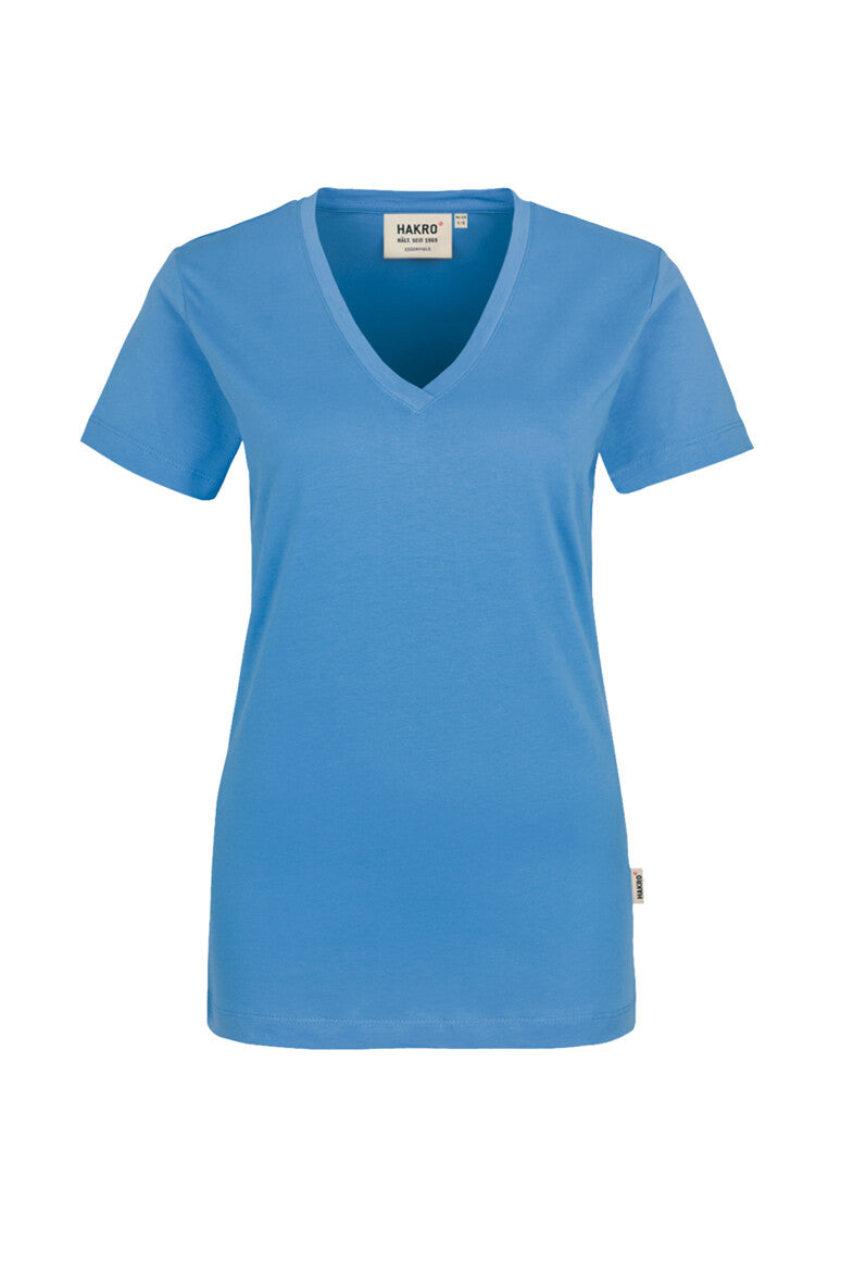 HAKRO Damen V-Shirt Classic malibublau