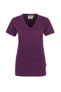 HAKRO Damen V-Shirt Classic aubergine