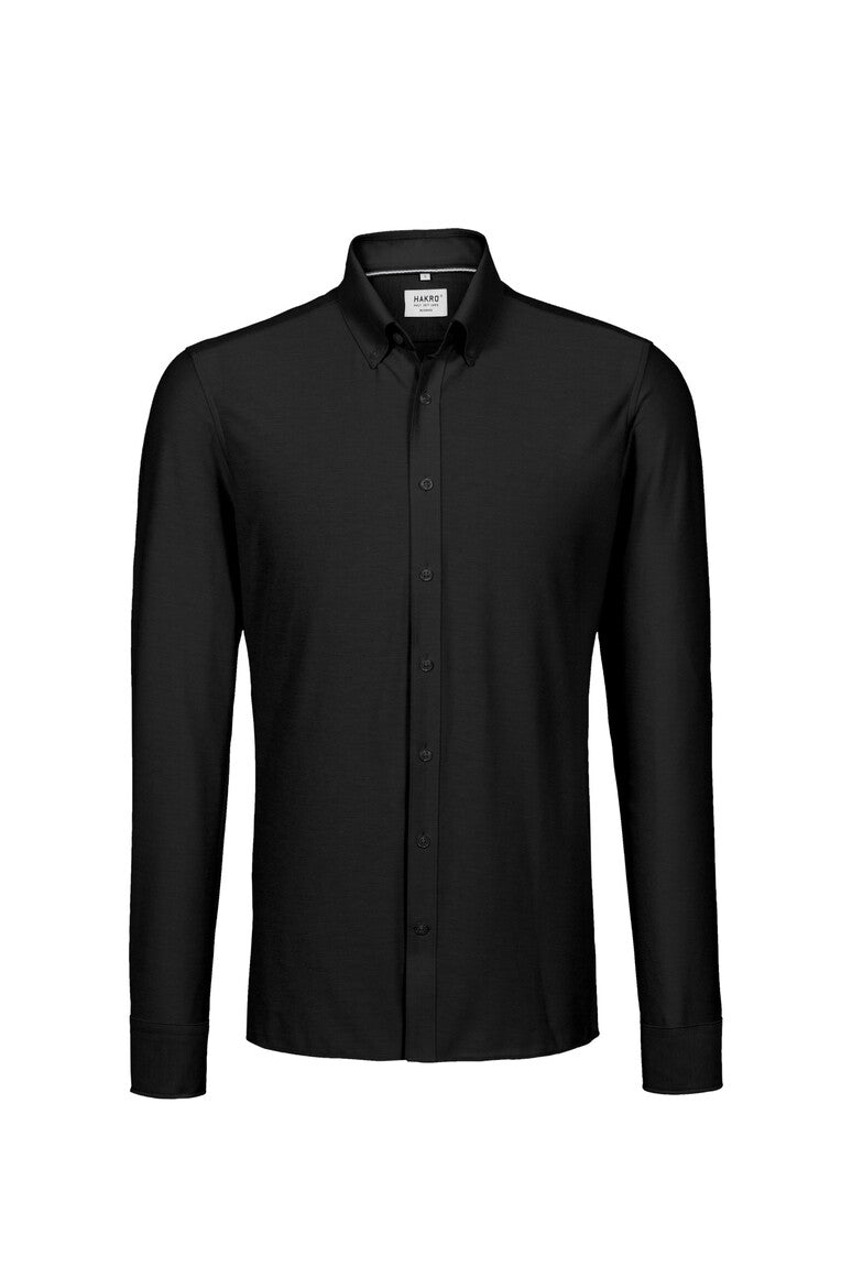 HAKRO Hemd Natural Stretch Regular schwarz