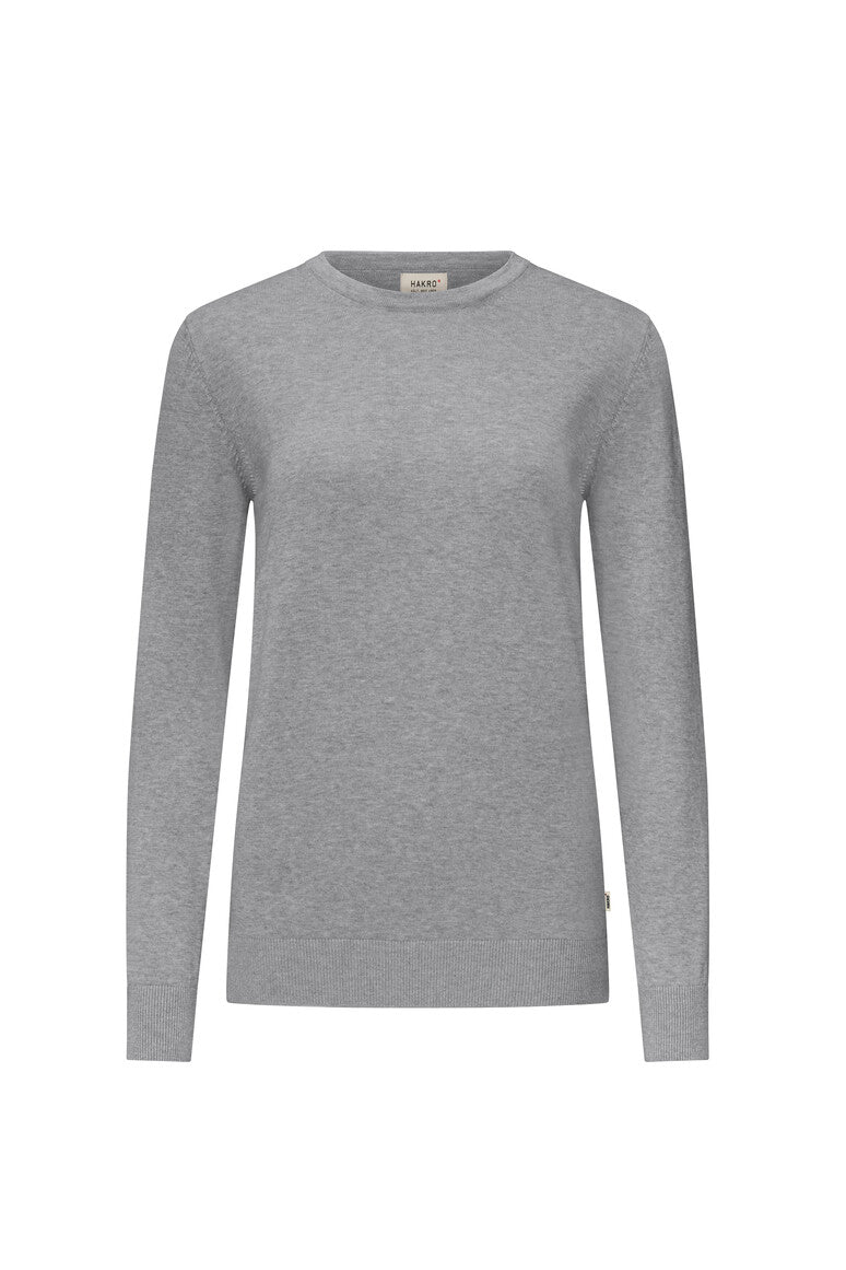 HAKRO Damen Pullover Premium-Baumwolle grau meliert